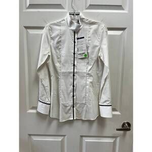 NEW CHEVAL women's tux show shirt in white/black